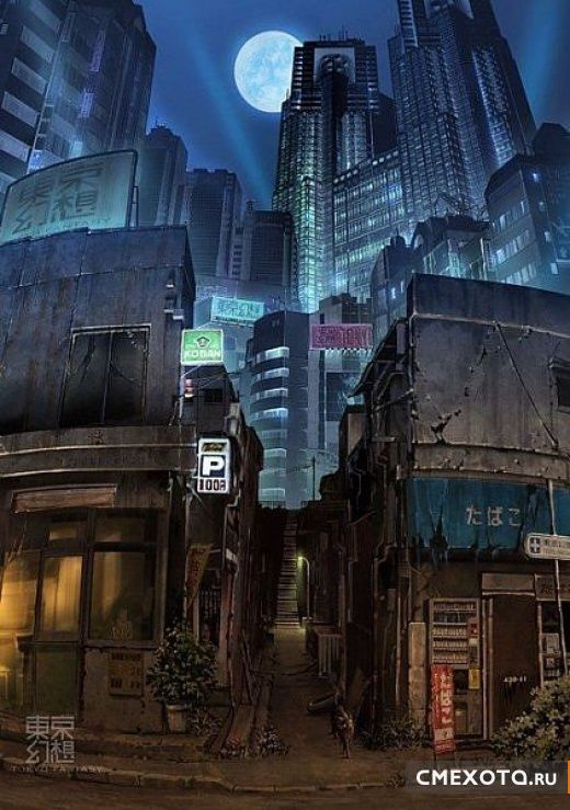 Рисунки вида Токио после конца света (6 фото)
