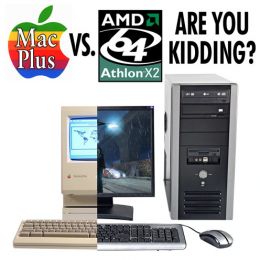 Старый Mac Plus против двуядерного Athlon X2