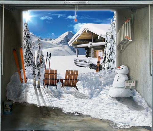 Креативные наклейки на ворота гаража (47 фото)