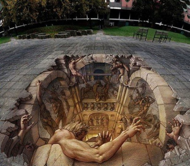 Прикольные 3D рисунки на тротуарах (47 фото) Прикольные 3D рисунки на тротуарах (47 фото)